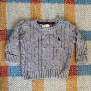 Ralph Lauren Gray Cable Knit Sweater size 6 months